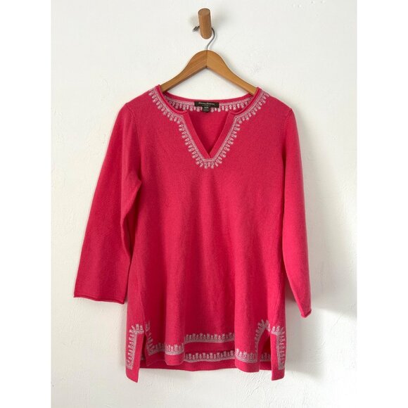 Tommy Bahama Women's Medium Rose Pink 100% Cashmere Tunic - Picture 2 of 10